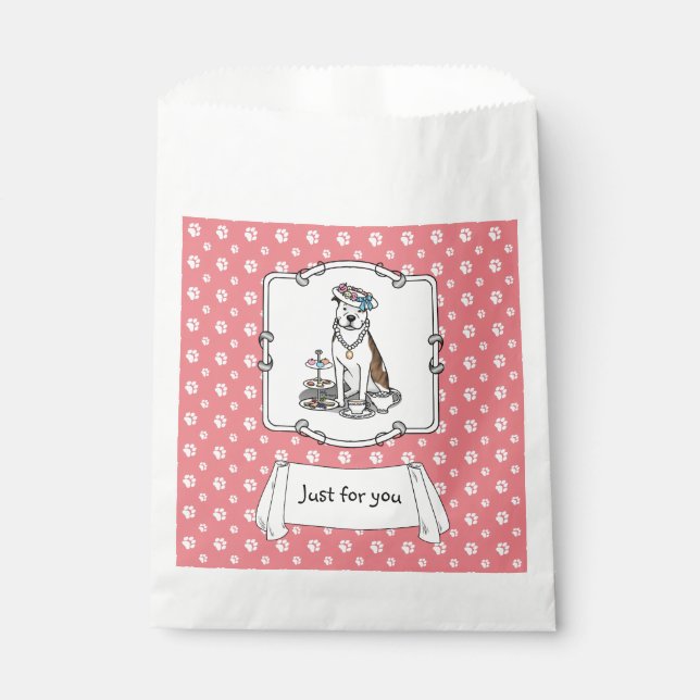 Bolsa De Papel El perro del Fiesta del té Pit Bull (lt romano le  (Anverso)
