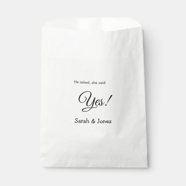 Bolsa De Papel Él preguntó ella dijo que sí compromiso simple min (Anverso)