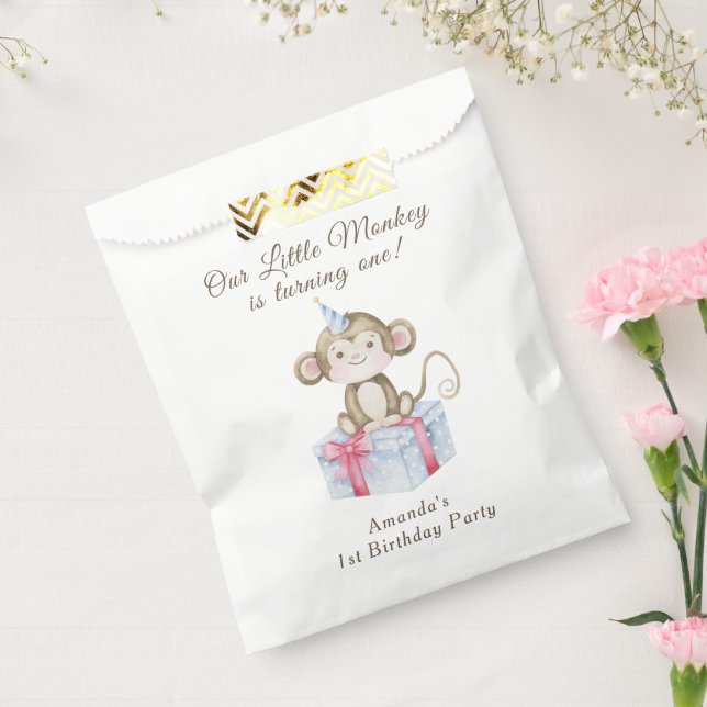 Bolsa De Papel El primer cumpleaños de nuestro pequeño mono  (Sellado)