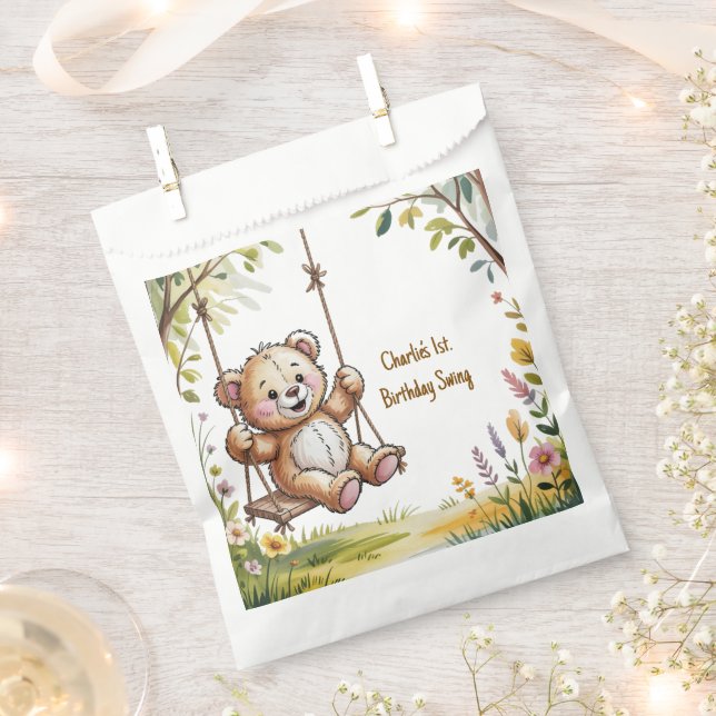 Bolsa De Papel El primer Fiesta de cumpleaños de Teddy (Cortado)