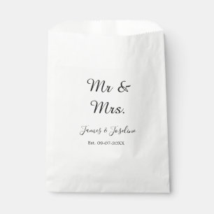Bolsa De Papel El Sr. y la Sra. añaden el nombre. Boda de año de 