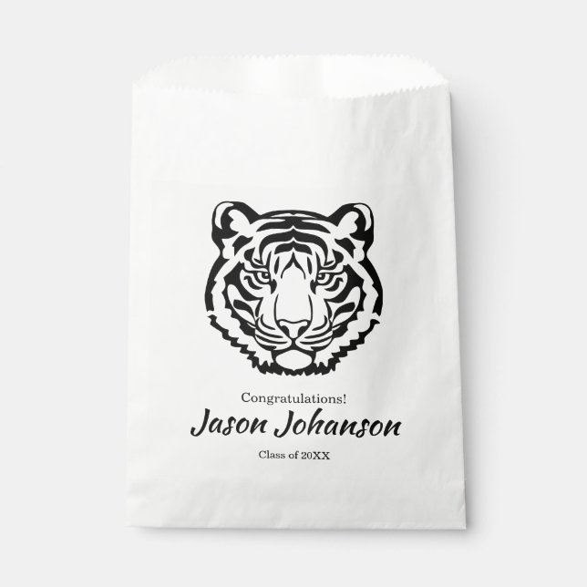 Bolsa De Papel El tema de la mascota del tigre favorece la reunió (Anverso)