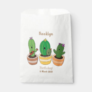 Bolsa De Papel El trío de cactus lindo canto ilustracion personal