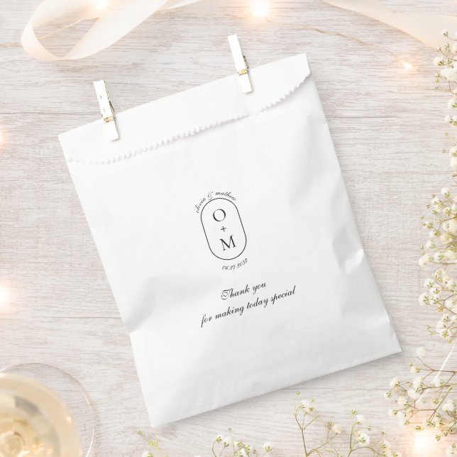 Bolsa De Papel Eleagant Guión Tradicional Gracias Boda (Cortado)