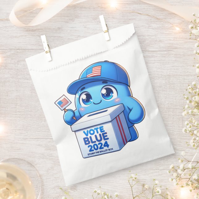 Bolsa De Papel Elecciones presidenciales de 2024 en azul (Cortado)