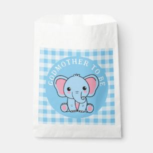 Bolsa De Papel Elefante Azul Madrina para ser Baby Shower