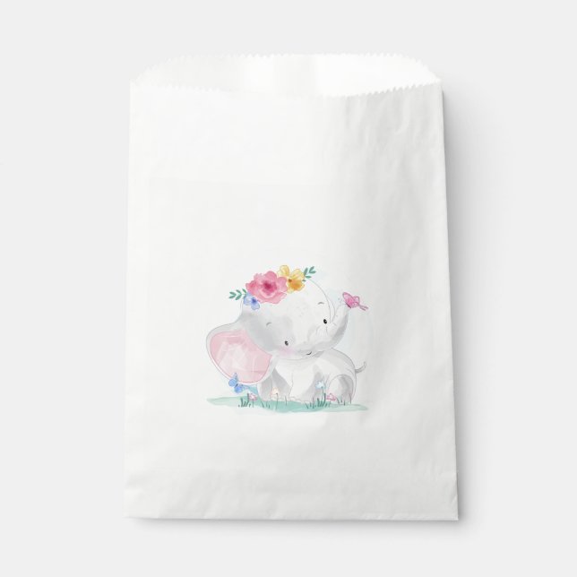Bolsa De Papel Elefante bebé acuarela (Anverso)