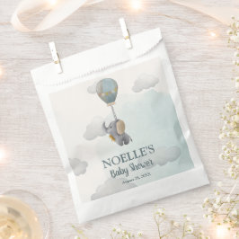 Bolsa De Papel Elefante bebé gris, globo de aire caliente en las 