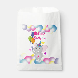 Bolsa De Papel Elefante celebrando globos Fiesta de cumpleaños
