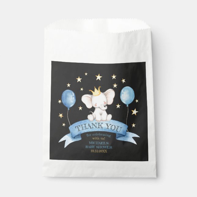 Bolsa De Papel elefante de tiza ESTRELLAS GLOBOS (Anverso)