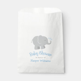 Bolsa De Papel Elefante moderno azul y gris Baby Shower