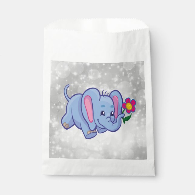 Bolsa De Papel elefante personalizado lindo (Anverso)