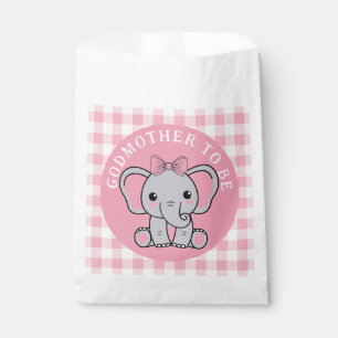 Bolsa De Papel Elefante Rosa Madrina Para Ser Baby Shower