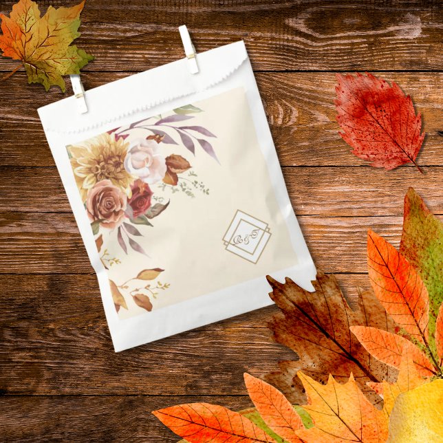 Bolsa De Papel Elegant Autumn Watercolor Floral Wedding  (Subido por el creador)