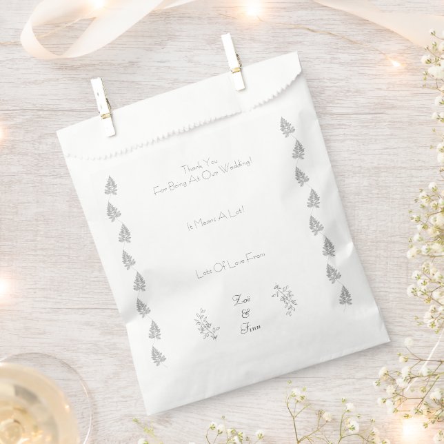 Bolsa De Papel Elegant Black & White Botanical Chic Line Art Bag (Cortado)