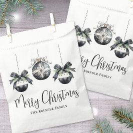 Bolsa De Papel Elegant Black White Christmas Party