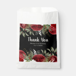 Bolsa De Papel Elegant Christmas Red Flowers Birthday Party