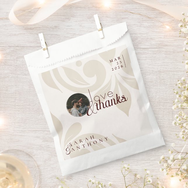 Bolsa De Papel Elegant Classic Chic Damask Photo Wedding (Subido por el creador)