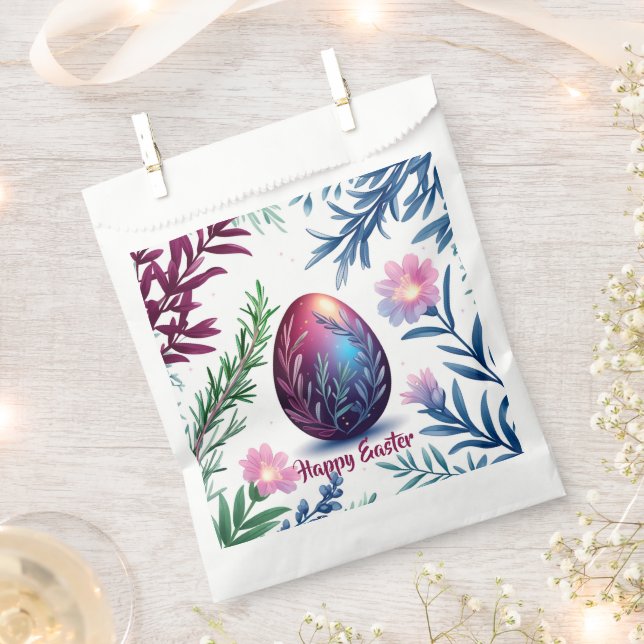 Bolsa De Papel Elegant Easter Egg Botanical Art (Cortado)