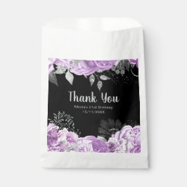 Bolsa De Papel Elegant Lilac and Silver Flowers Birthday Party