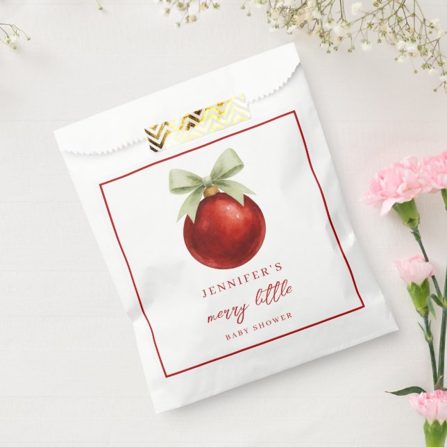 Bolsa De Papel Elegant Merry Little Christmas Baby Shower (Sellado)