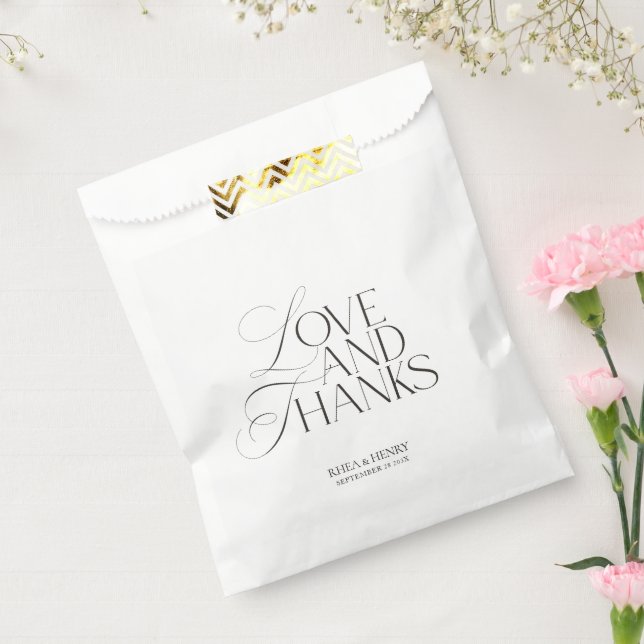 Bolsa De Papel Elegant Modern Black & White Wedding Welcome  (Sellado)