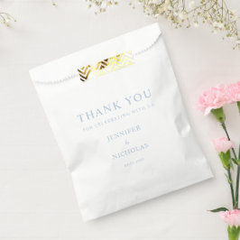 Bolsa De Papel Elegant Powder Blue Thank You Wedding