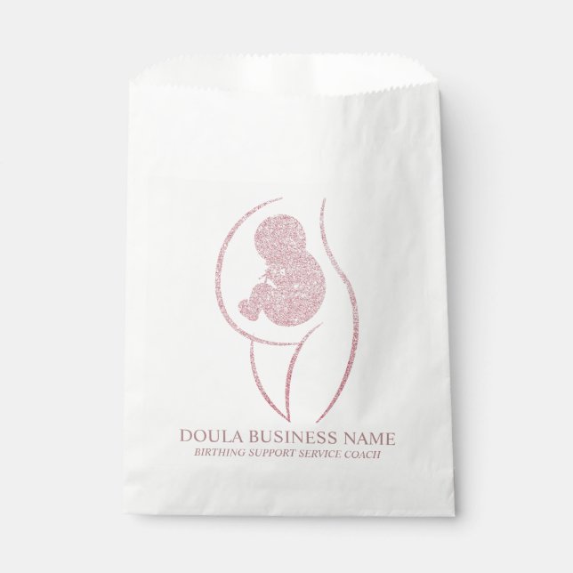 Bolsa De Papel Elegant Rose Gold Doula & Baby (Anverso)