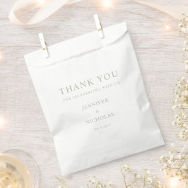 Bolsa De Papel Elegant Sage Green Thank You Wedding