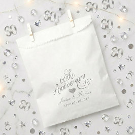 Bolsa De Papel Elegant Script 60th Diamond Wedding Anniversary