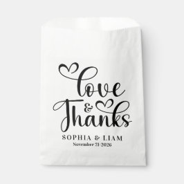 Bolsa De Papel Elegant Script Love and Thanks Wedding