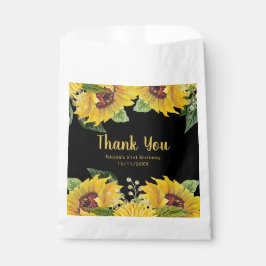 Bolsa De Papel Elegant Sunflowers and Foliage Birthday Party