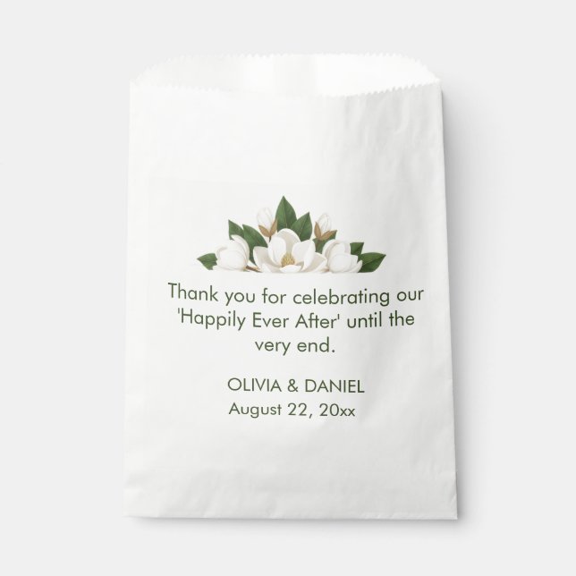 Bolsa De Papel Elegant White Magnolia Wedding (Anverso)