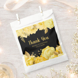 Bolsa De Papel Elegant Yellow and Gold Flowers Birthday Party