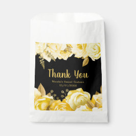 Bolsa De Papel Elegant Yellow and Gold Flowers Sweet Sixteen
