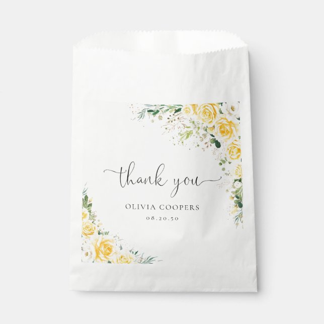 Bolsa De Papel Elegant Yellow Baby Shower Favor Bag (Anverso)