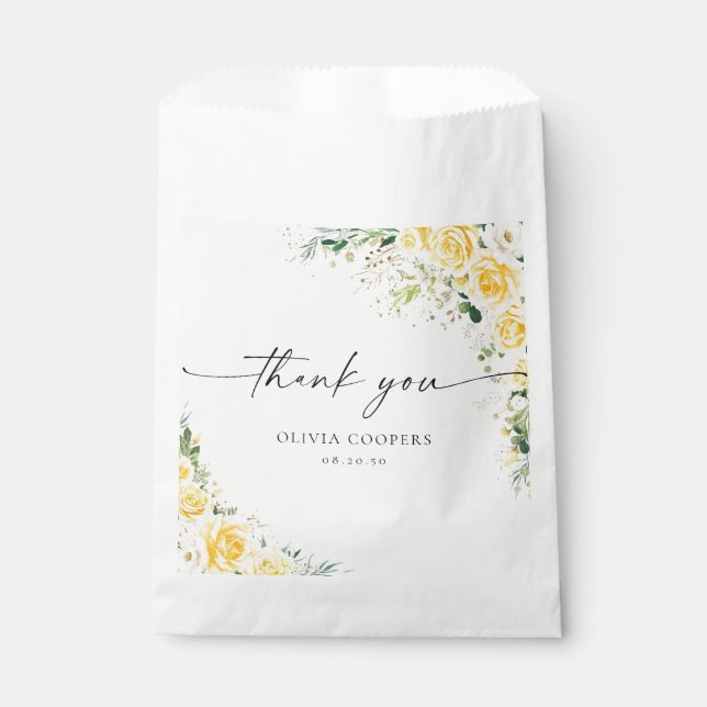 Bolsa De Papel Elegant Yellow Baby Shower Favor Bags (Anverso)