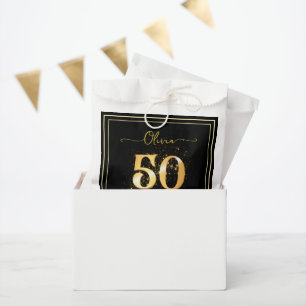 Bolsa De Papel Elegante 50 y fabuloso dorado negro