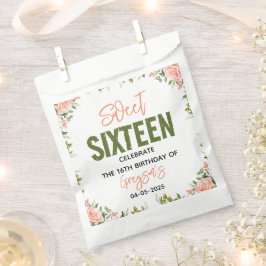 Bolsa De Papel Elegante acuarela dulce floral dieciséis