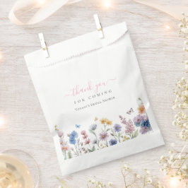 Bolsa De Papel Elegante acuarela Flores salvajes Ducha nupcial