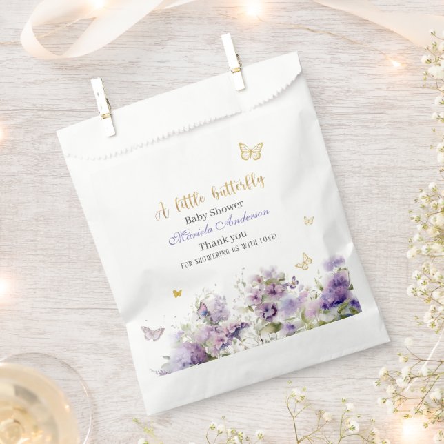 Bolsa De Papel Elegante acuarela moderna dorada mariposa ba (Cortado)