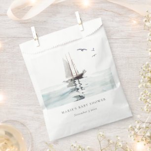 Bolsa De Papel Elegante acuarela Nautical Sailing Baby Shower