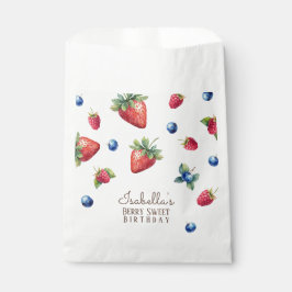 Bolsa De Papel Elegante acuarela Niña Berry Primer cumpleaños