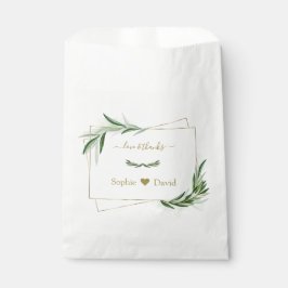 Bolsa De Papel Elegante acuarela Olive Greenery Gold Boda