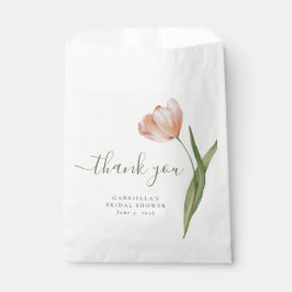 Bolsa De Papel Elegante acuarela Tulip Green Bridal Shower