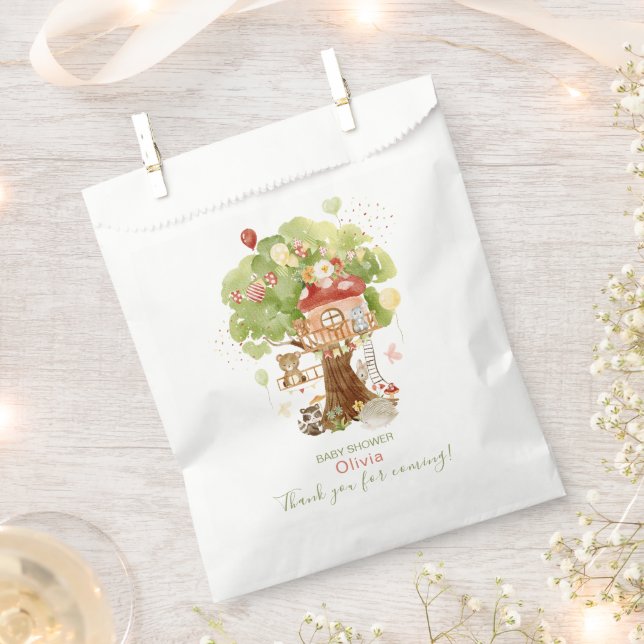 Bolsa De Papel Elegante acuarela Woodland fiesta Bebé ducha (Cortado)