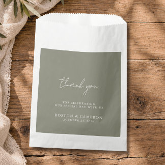 Bolsa De Papel Elegante Agradecimiento de Boda Minimalista Modern