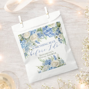 Bolsa De Papel Elegante Algo Azul Hydrangea Ducha Bridal