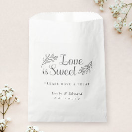 Bolsa De Papel Elegante Amor Botánico es Dulce Boda