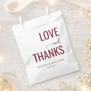 Bolsa De Papel Elegante Amor Granate Gracias